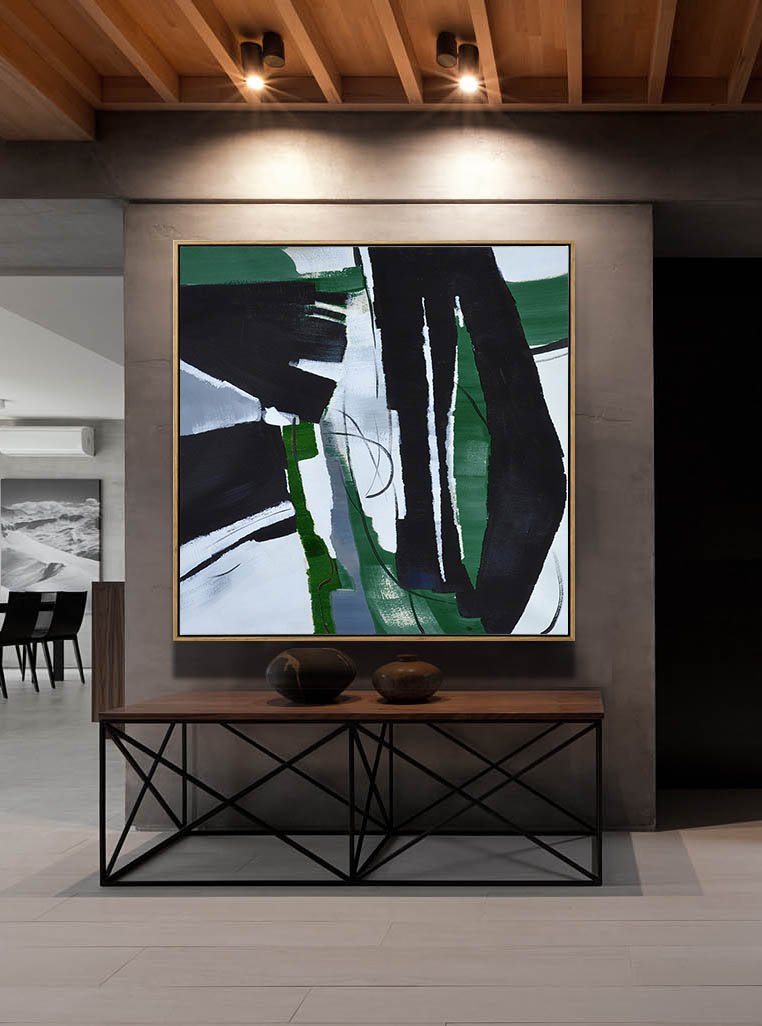 Dark Green Contemporary Painting #XB123A